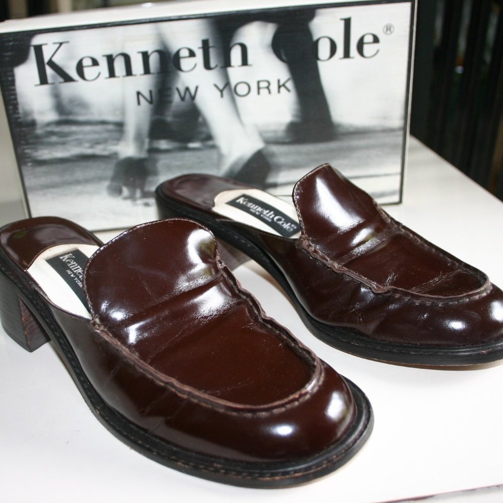 KENNETH COLE of New York Loafer/Slide Brown/Cordovan Color 8B Made in Brazil